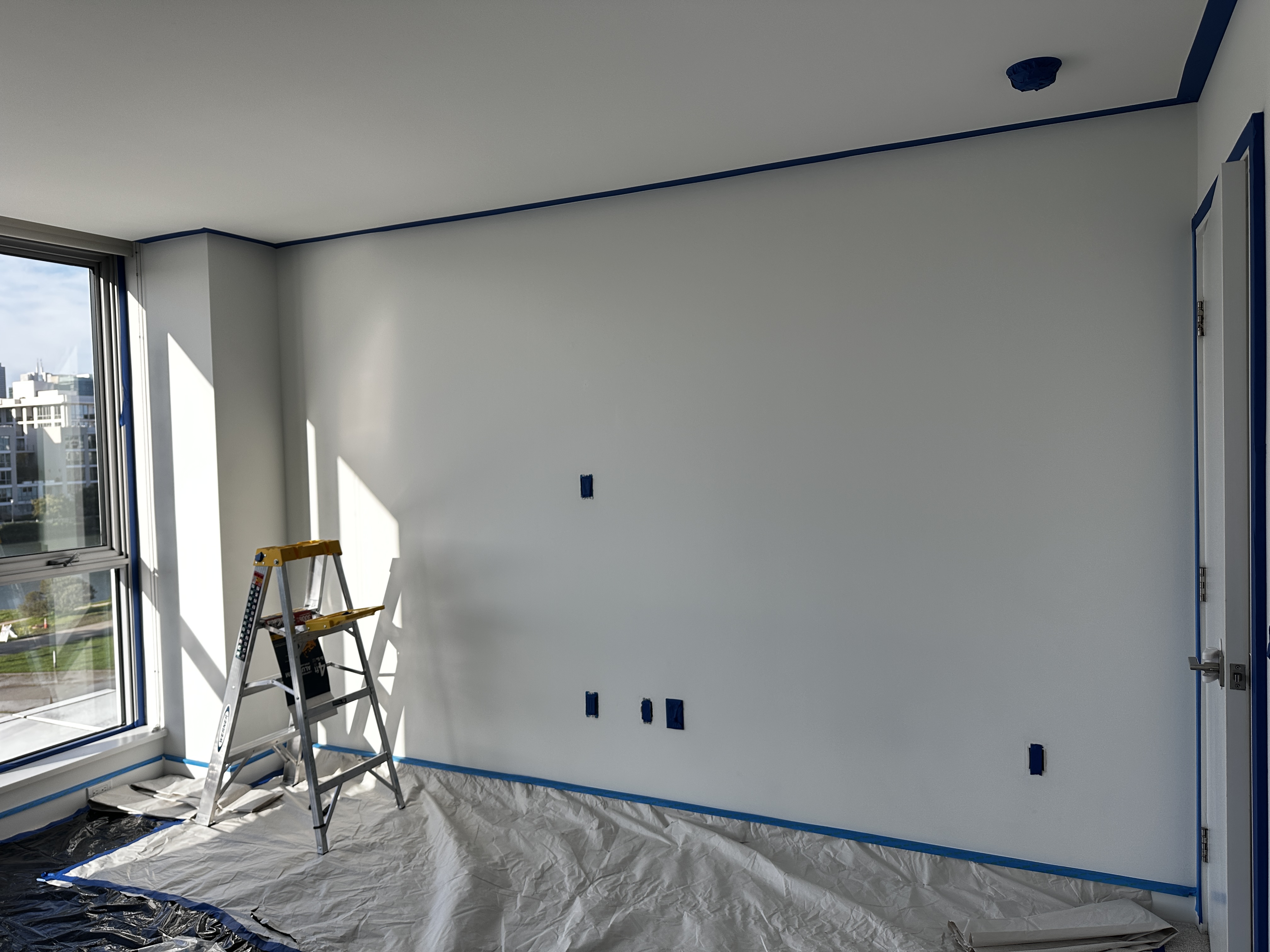 Apartment painting project in progress