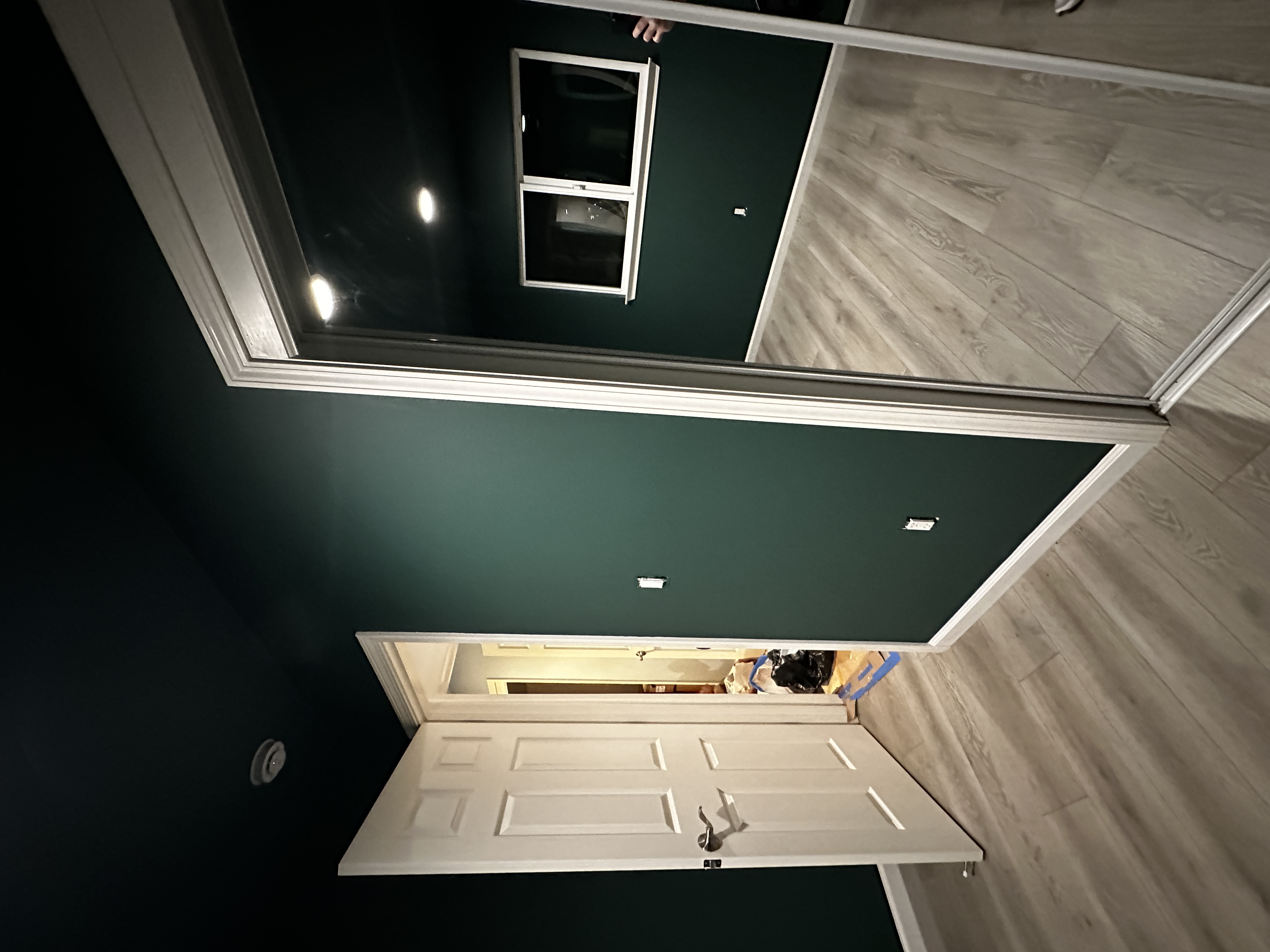 Interior room with elegant dark green walls